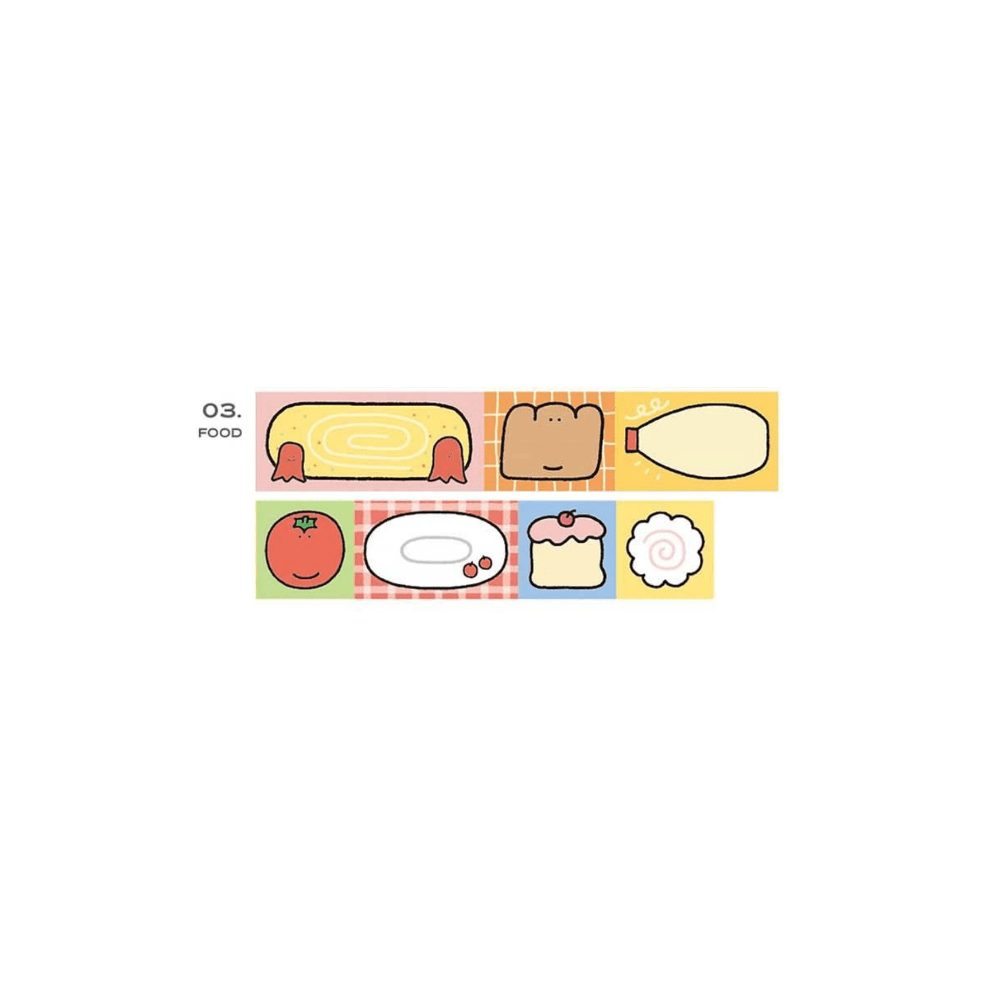 Iconic Washi Tape Washi Tape Doodle Sticky Memo Rol - Food