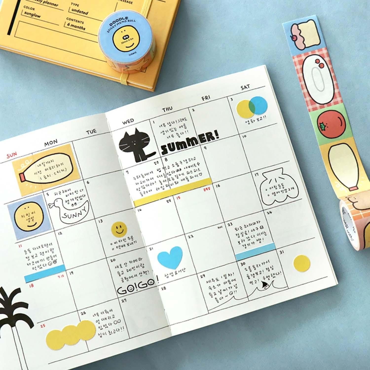 Iconic Washi Tape Washi Tape Doodle Sticky Memo Rol - Food