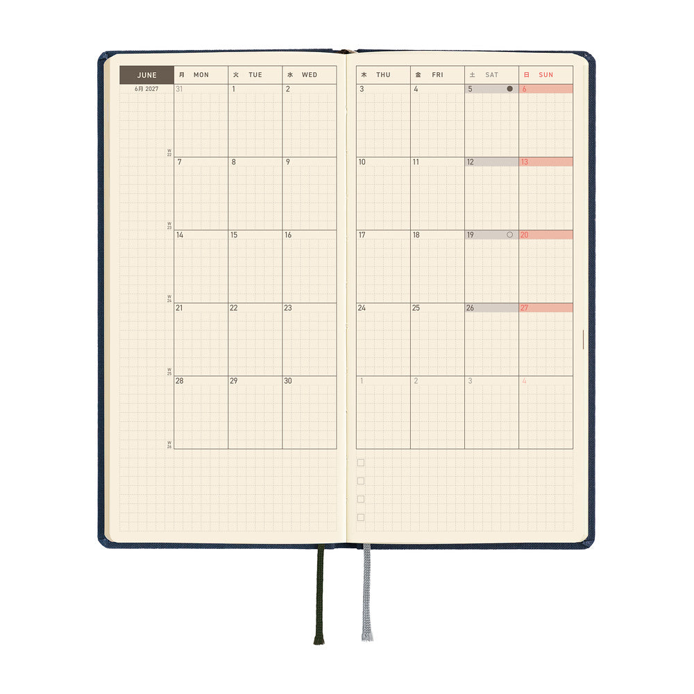 Hobonichi Weeks 2027 MEGA - Colors Midnight Blue