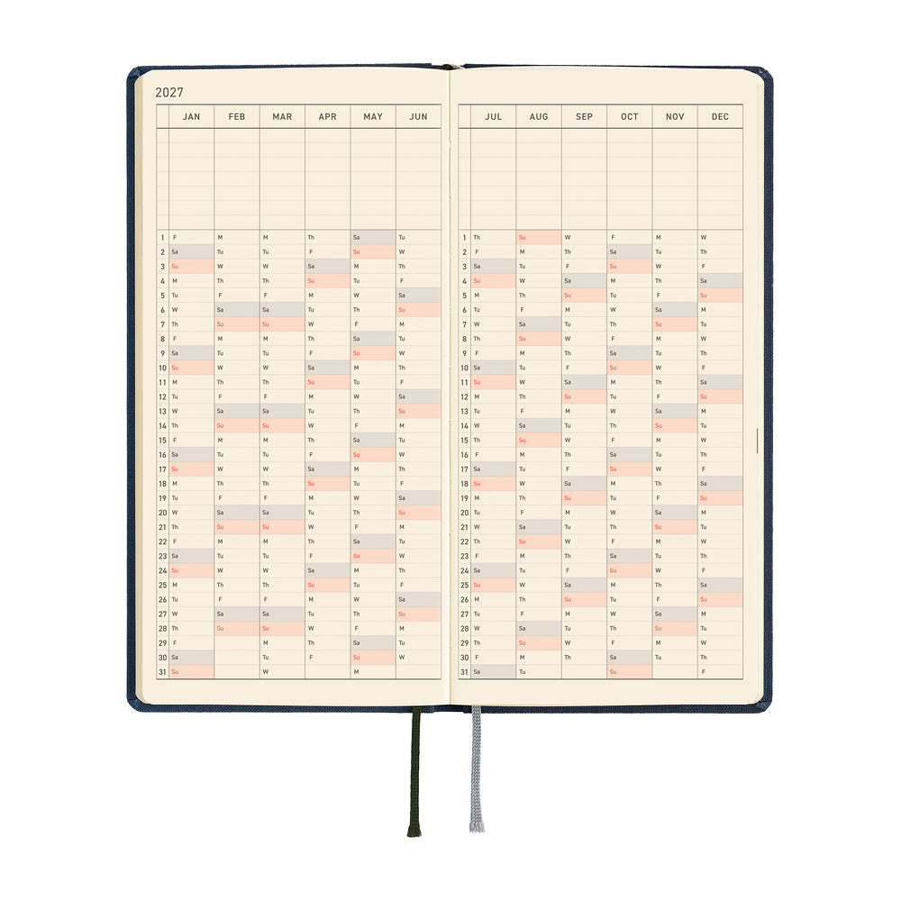 Hobonichi Weeks 2027 MEGA - Colors Midnight Blue