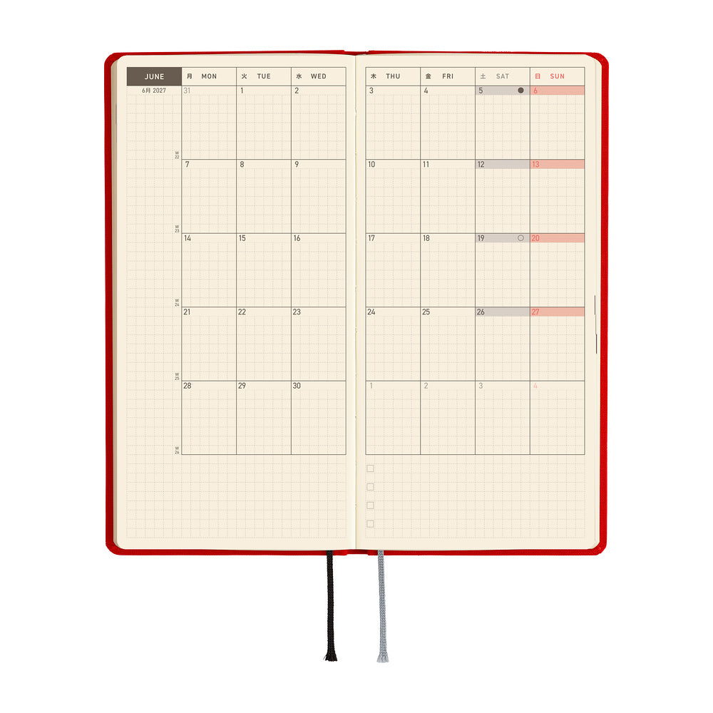 Hobonichi Weeks 2027 MEGA - Colors Poppy Red