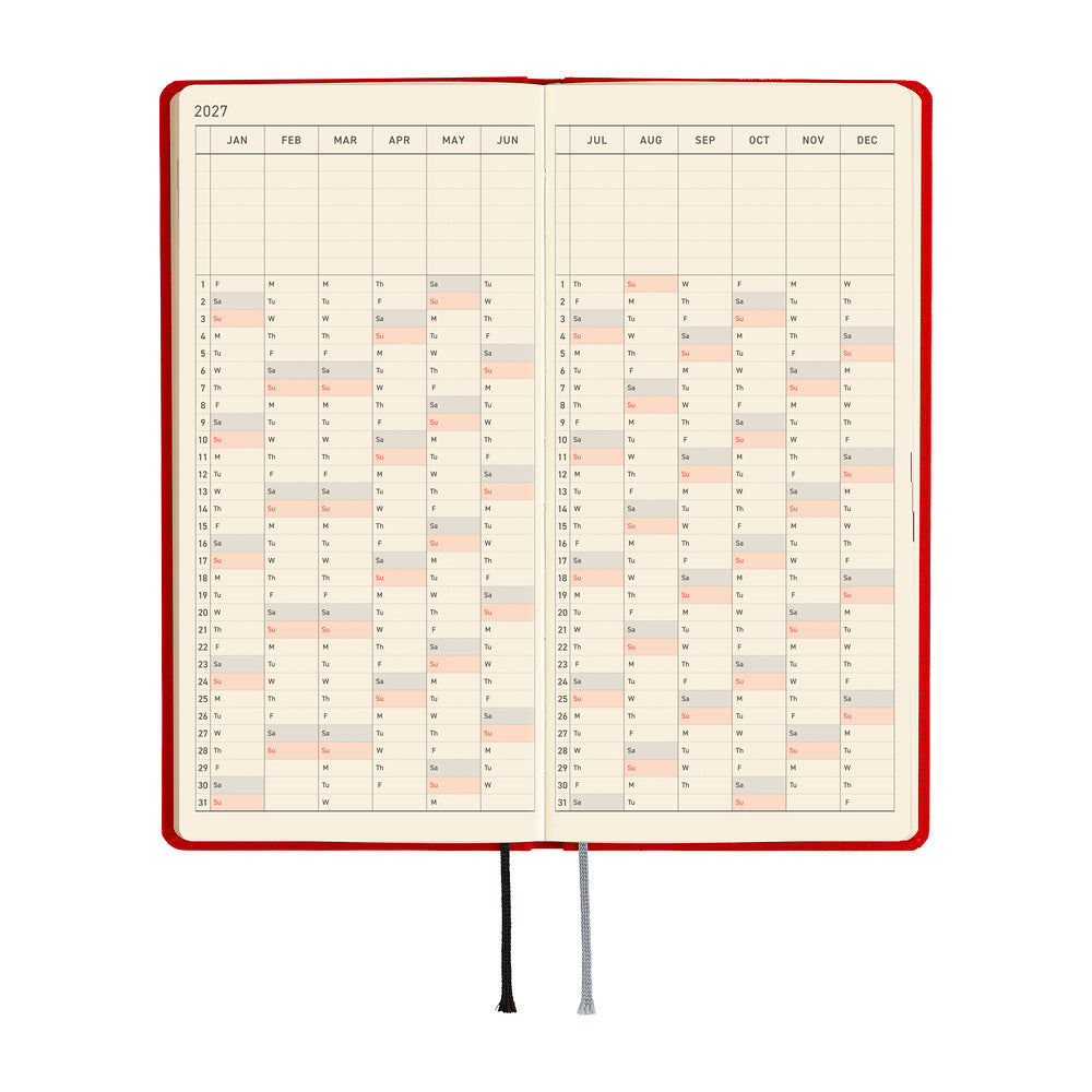 Hobonichi Weeks 2027 MEGA - Colors Poppy Red