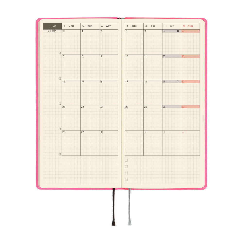 Hobonichi Weeks 2027 MEGA - Colors Pink Sapphire
