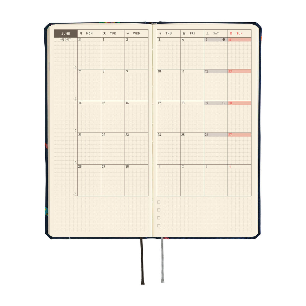 Hobonichi Weeks 2027 MEGA - Bow & Tie Candy Dream