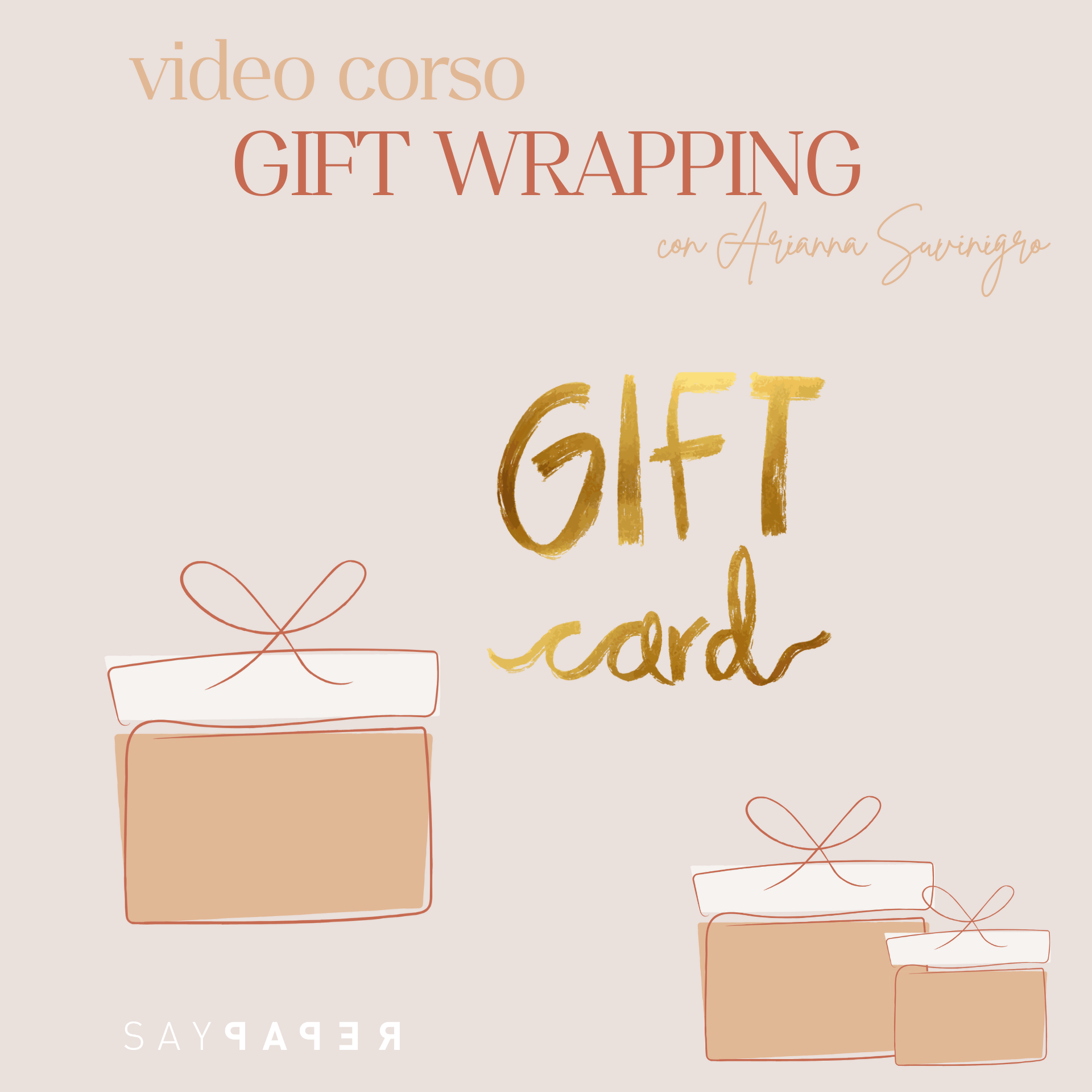 SayPaper Workshop 15 Gift Card - regala il video corso GIFT WRAPPING
