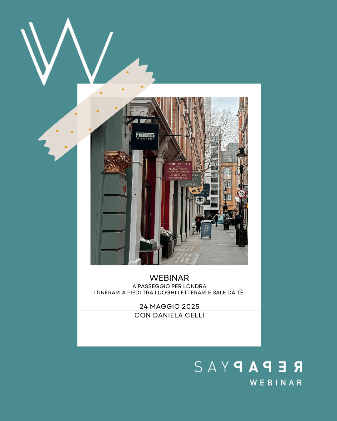 SayPaper Workshop WEBINAR - A passeggio per Londra - 24 maggio