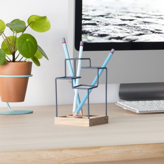 Block Design Accessori per la scrivania Desk Tidy Grey - Portapenne da scrivania