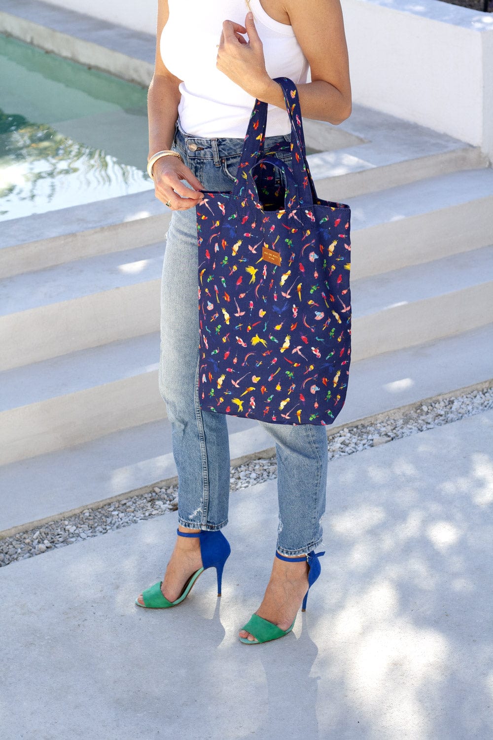 All The Way To Say Accessori Tote Bag Neon Birds