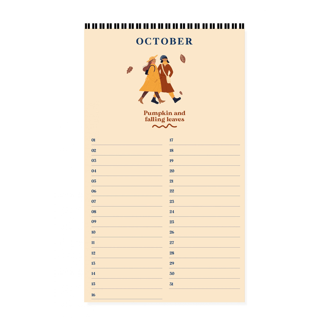 A-Journal Agenda B-day Calendar