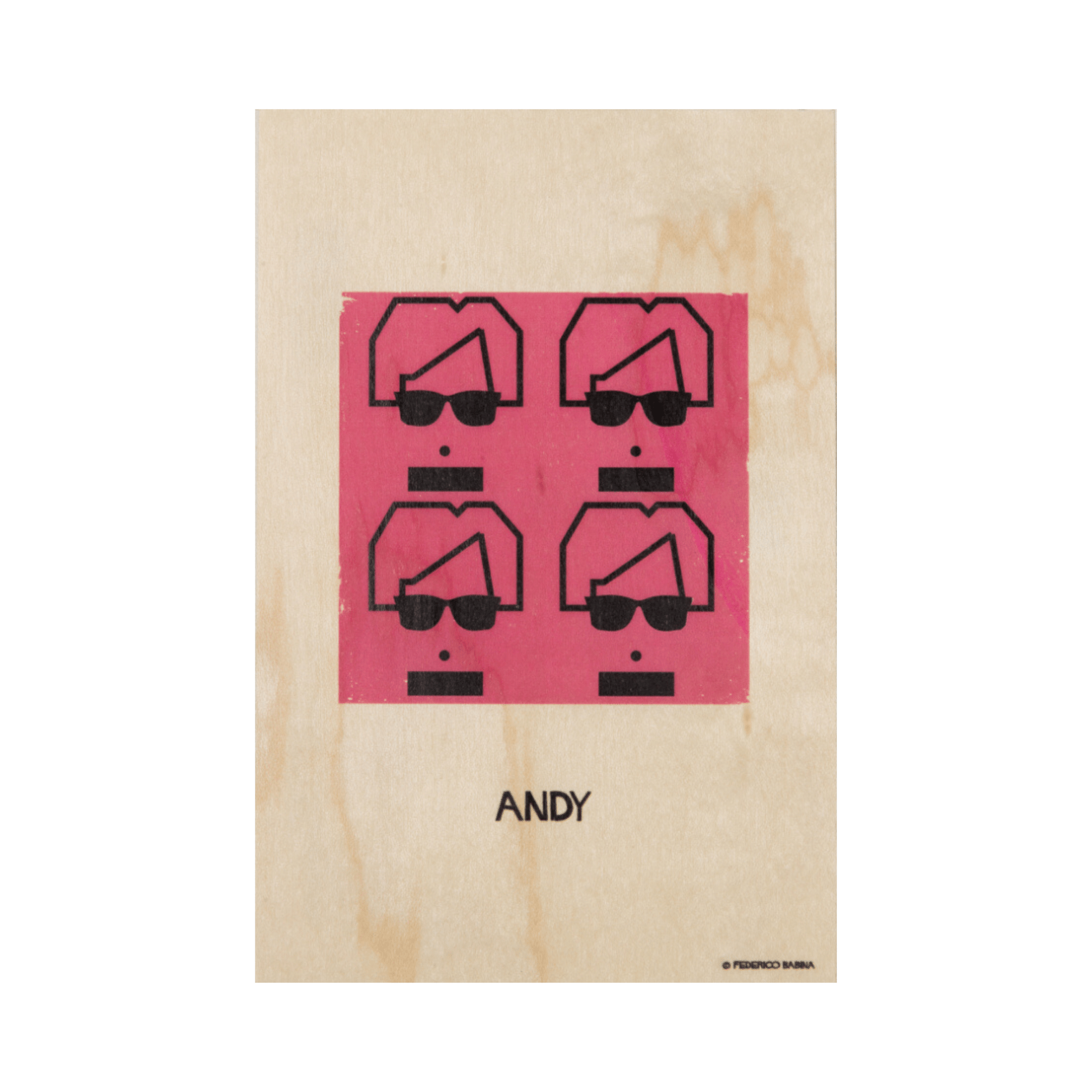 Woodhi Biglietto Cartolina in legno Andy