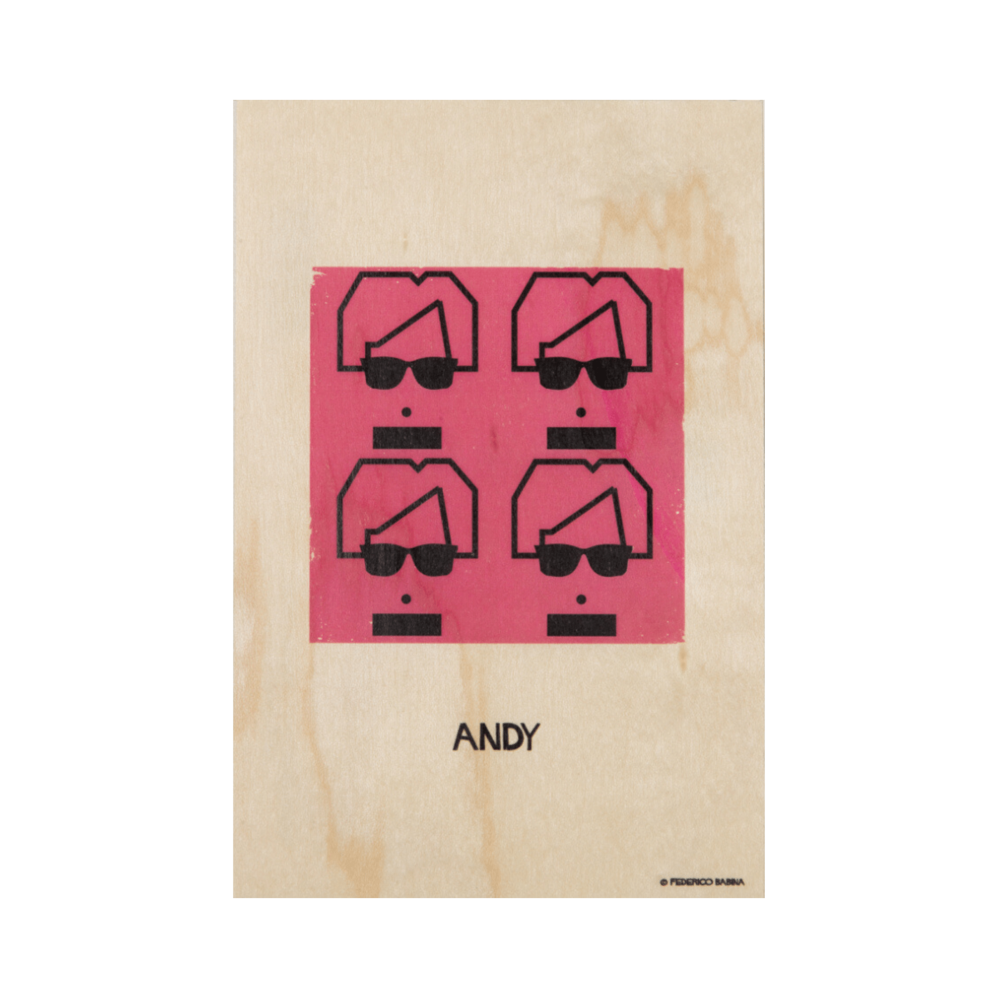 Woodhi Biglietto Cartolina in legno Andy
