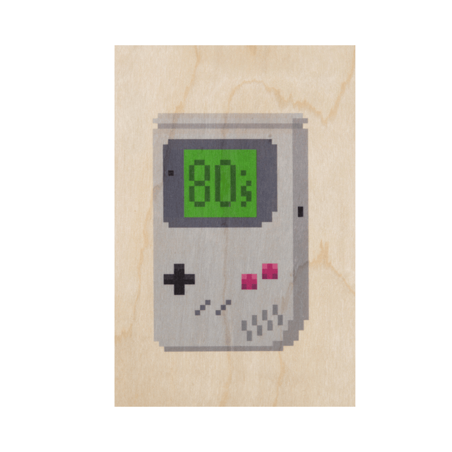 Woodhi Biglietto Cartolina in legno Game Boy