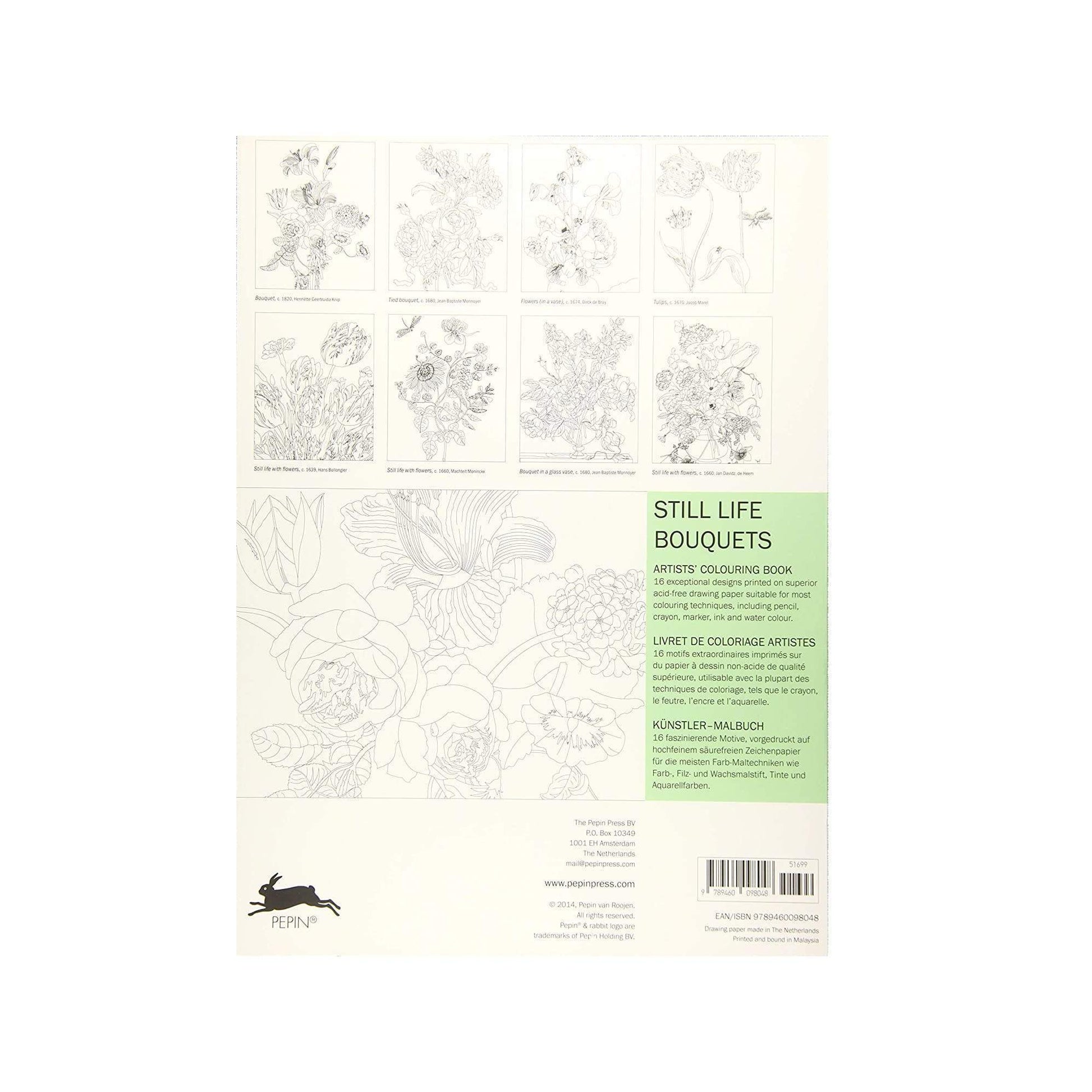 Pepin Press Book Coloring Book - Still life bouquet