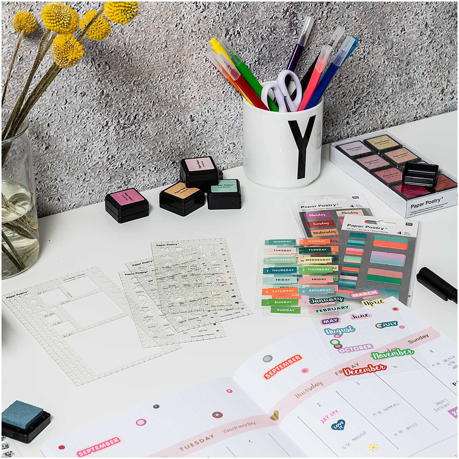 Rico Design Bullet Journal Stencil Square per Bullet Journal