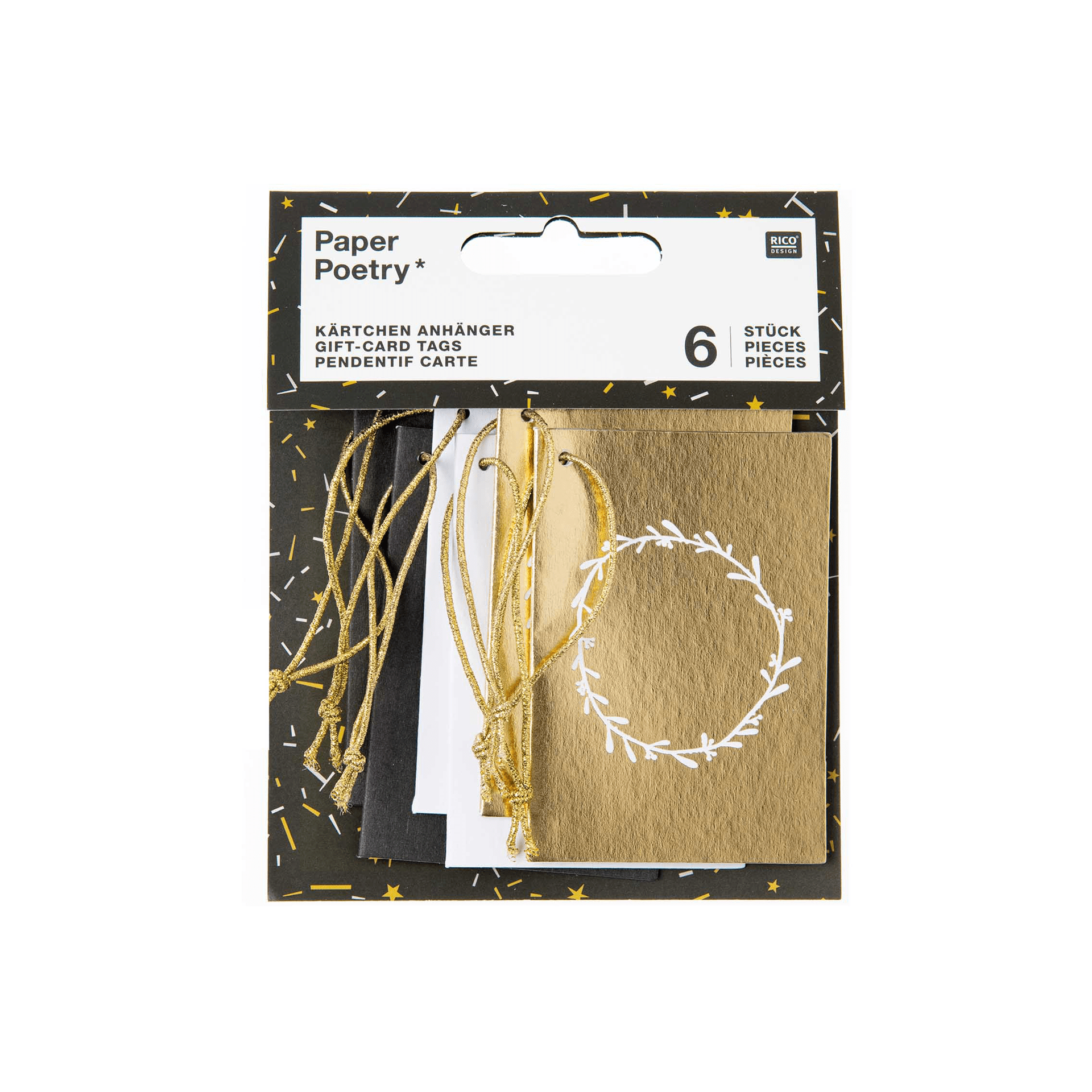 Rico Design Carta regalo Tag Regalo Christmas Gold