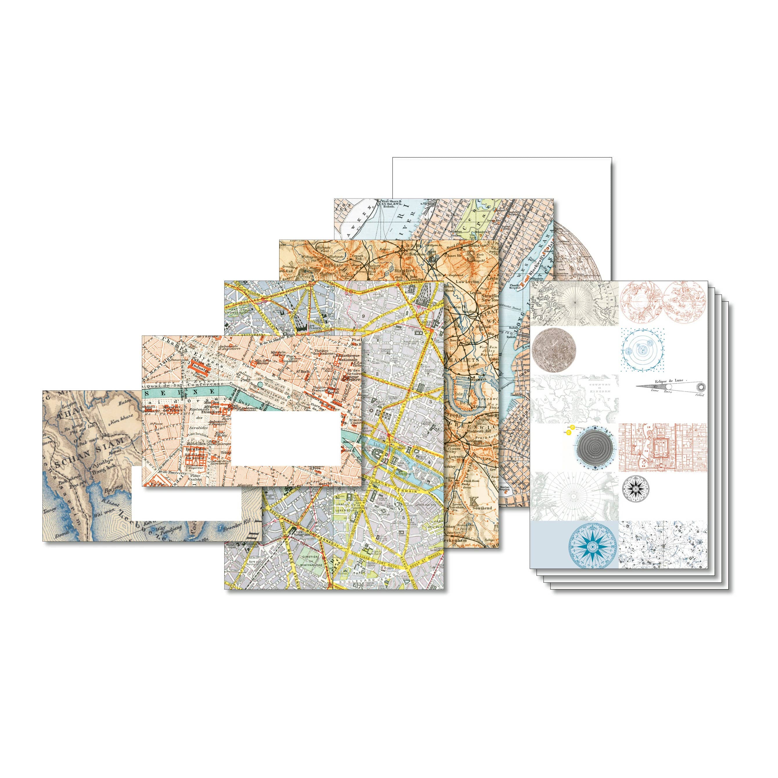 Pepin Press Carte da lettere Box carta da lettere - Maps