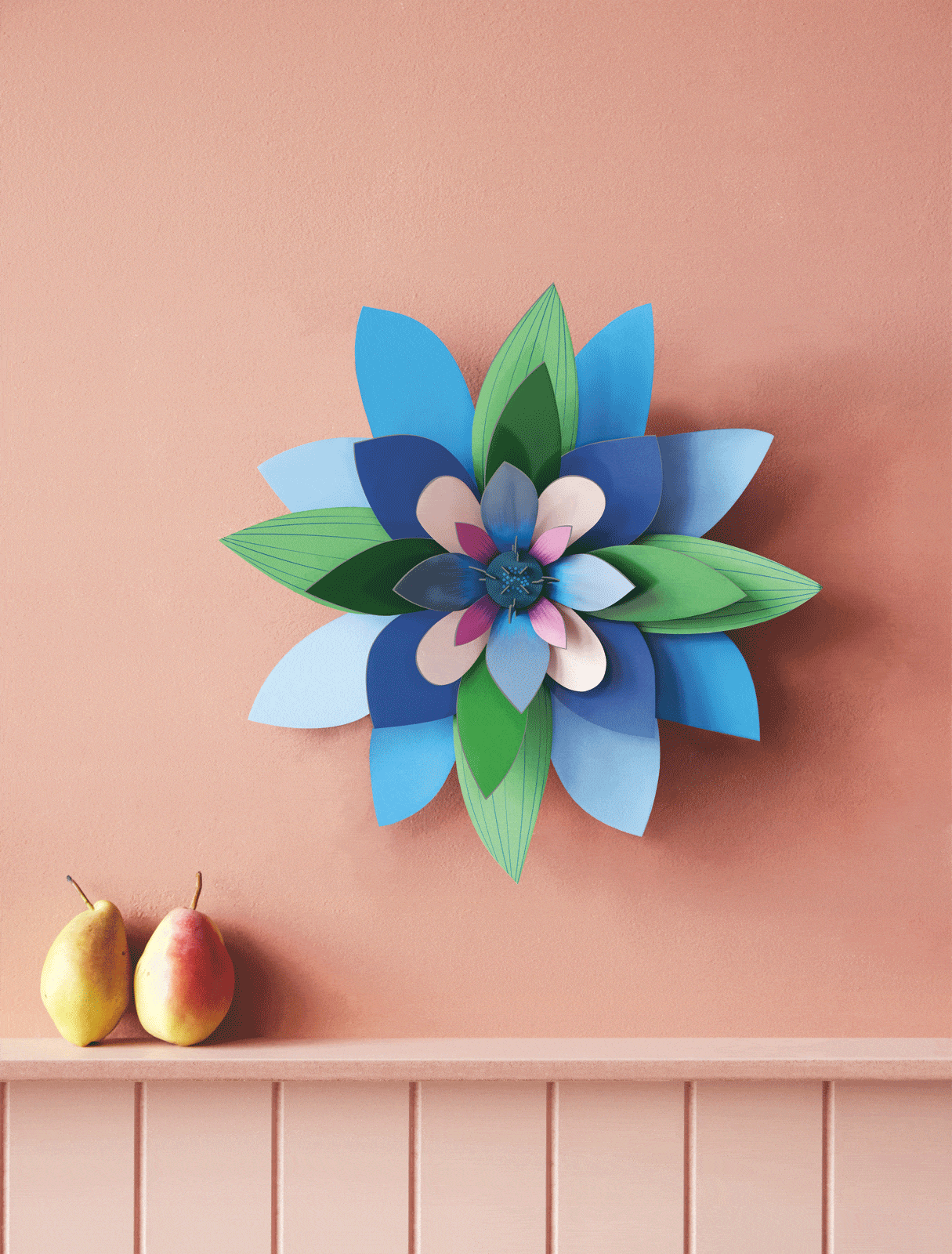 Studio Roof Decorazione parete Deluxe Collection - Giant Wall Flower Plum Granita