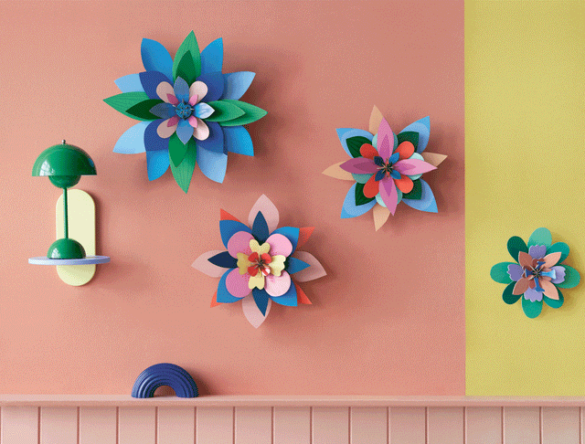 Studio Roof Decorazione parete Deluxe Collection - Giant Wall Flower Plum Granita