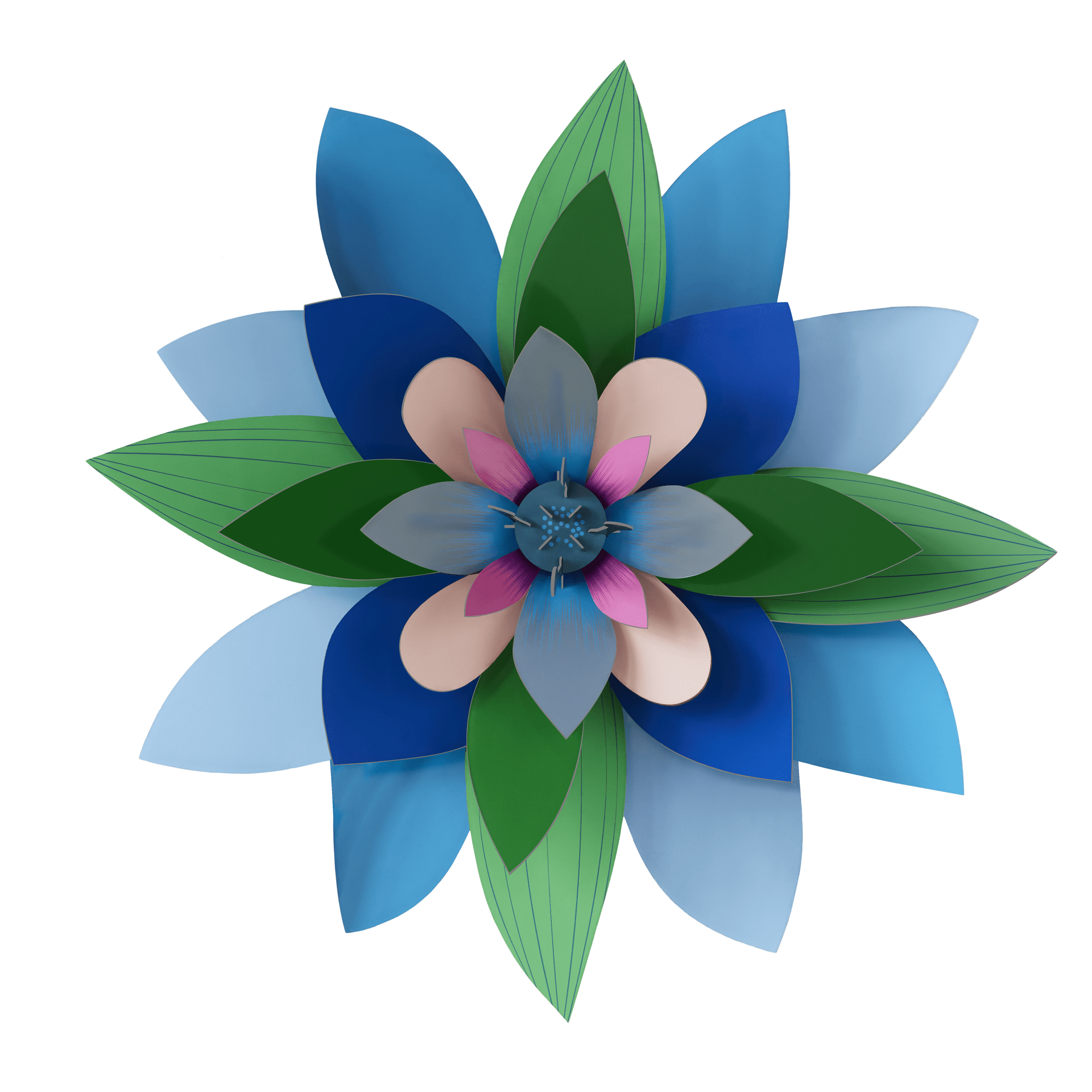 Studio Roof Decorazione parete Deluxe Collection - Giant Wall Flower Plum Granita