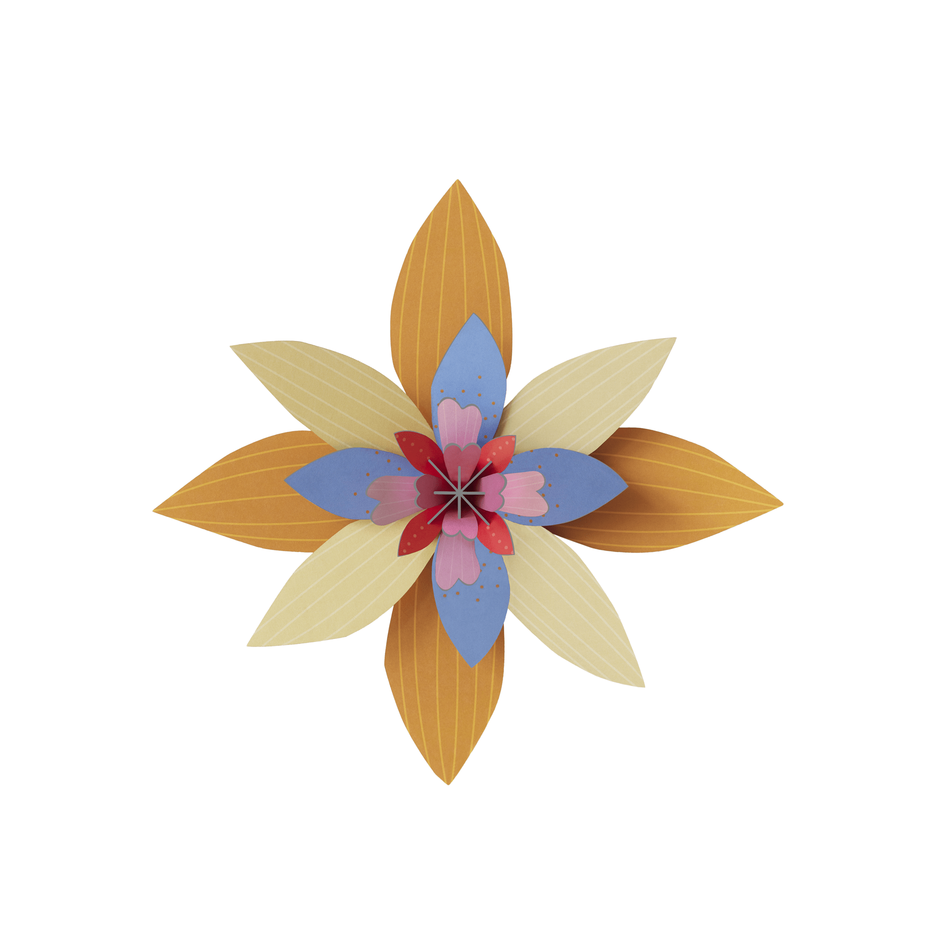 Studio Roof Decorazioni da parete Flower Wall Art - Apricot Sorbet