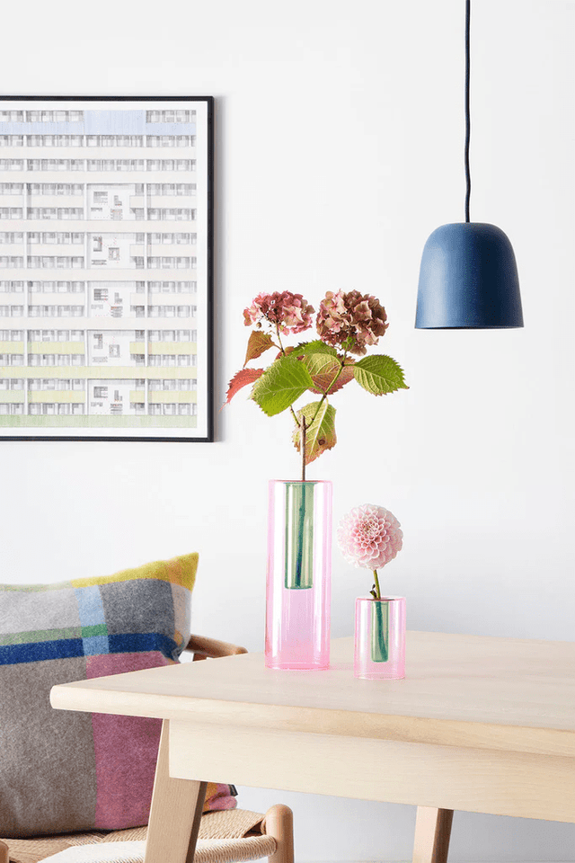 Block Design Home e accessori Copia del Reversible Glass Vase - Pink&Green
