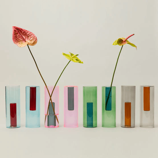 Block Design Home e accessori Copia del Reversible Glass Vase - Pink&Green