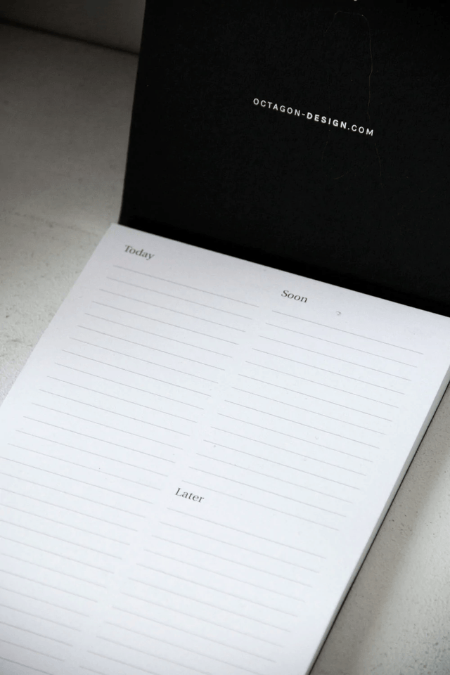 Octagon Notes To Do Notepad Black