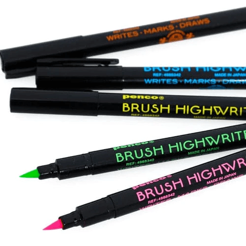 Penco Penne Penco Brush Pen Highwriter Yellow