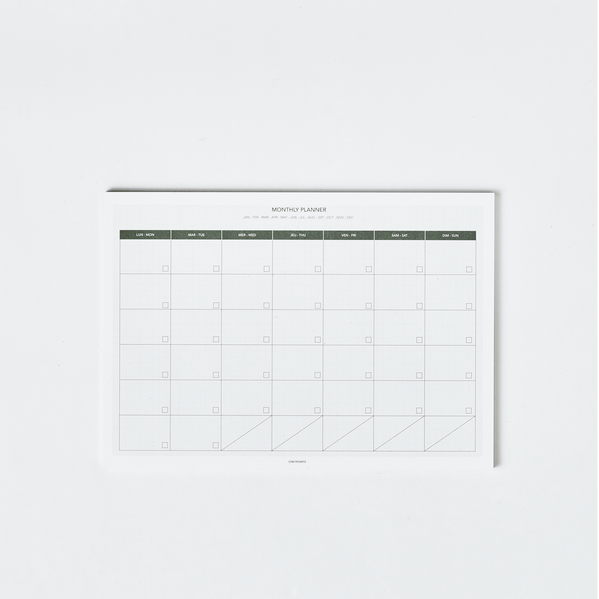 Cinqpoints Planner Archiplanner - Monthly Planner A4