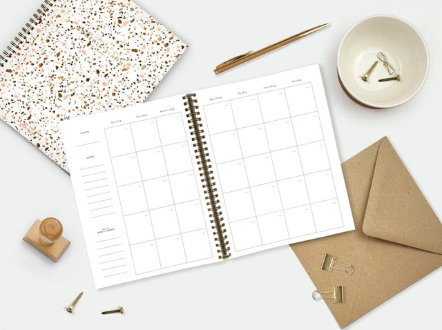 All The Way To Say Planner Planner Mensile Terrazzo Cognac