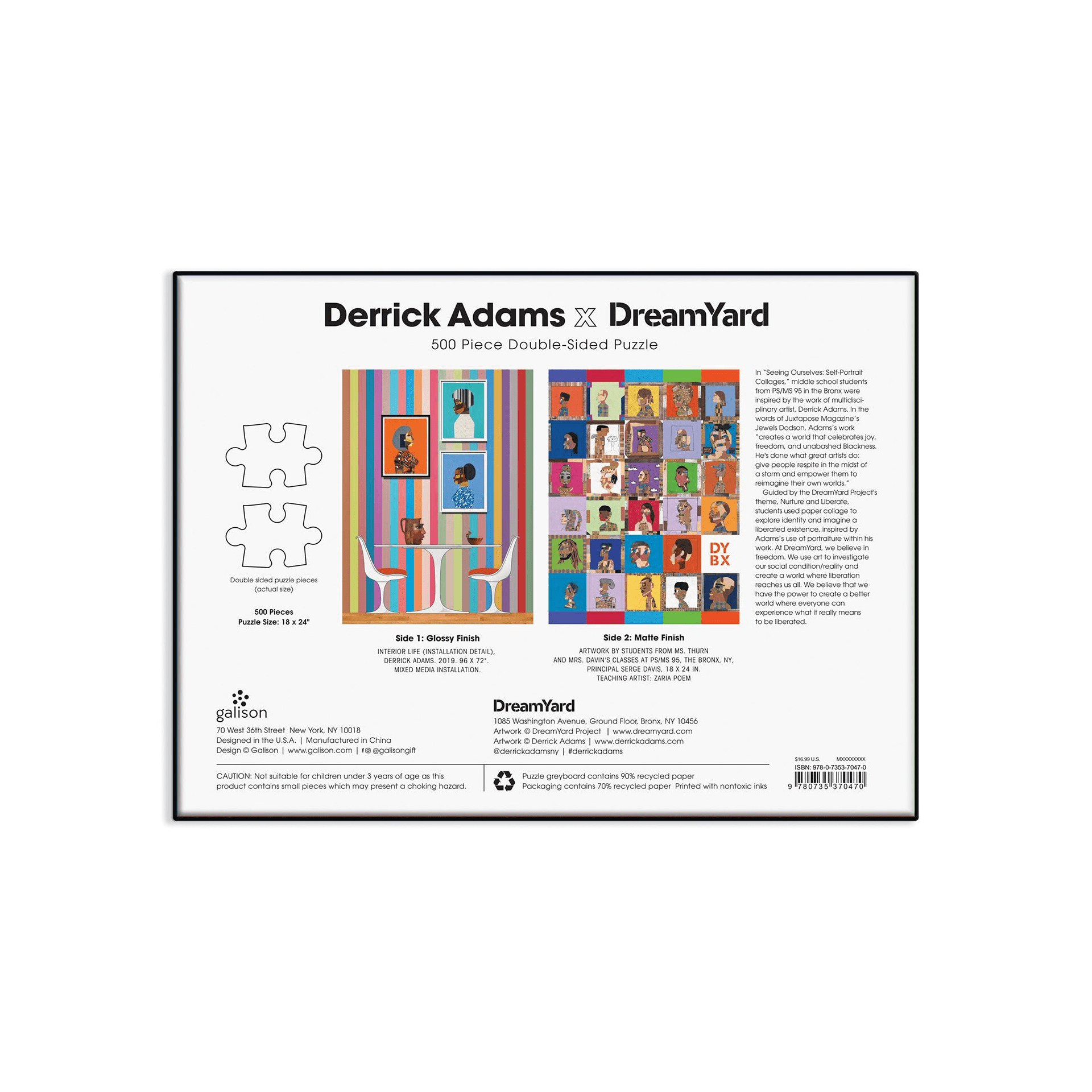 Galison Puzzle Puzzle Derrick Adams 500 pezzi - Double side