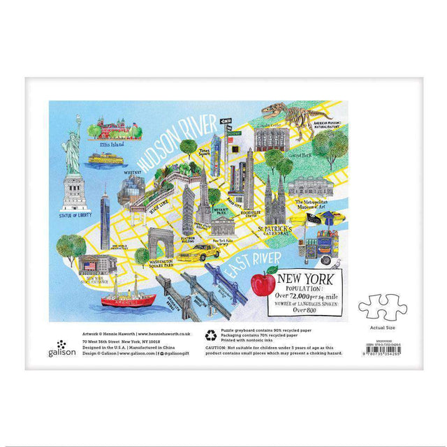 Galison Puzzle Puzzle New York City Map 1000 pezzi