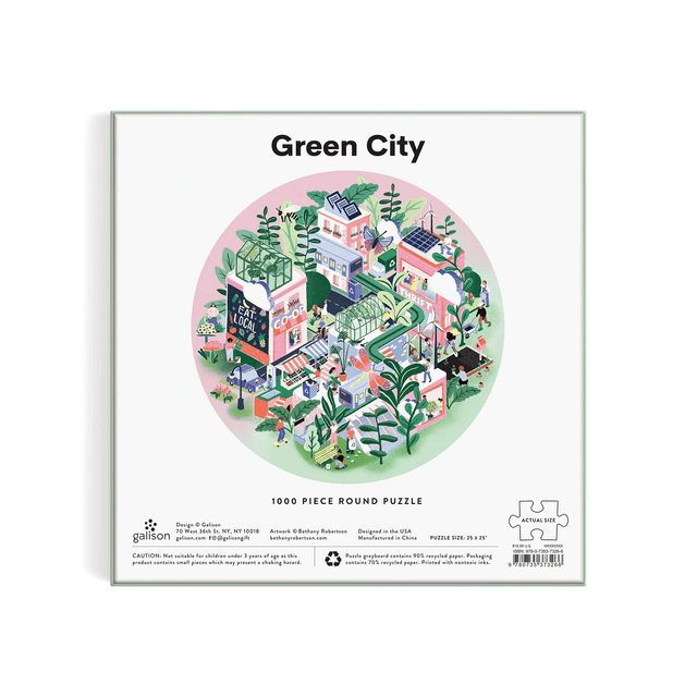 Galison Puzzle Puzzle rotondo Green City