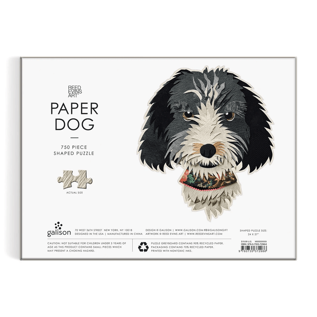 Galison Puzzle Puzzle sagomato Paper Dog 750 pezzi