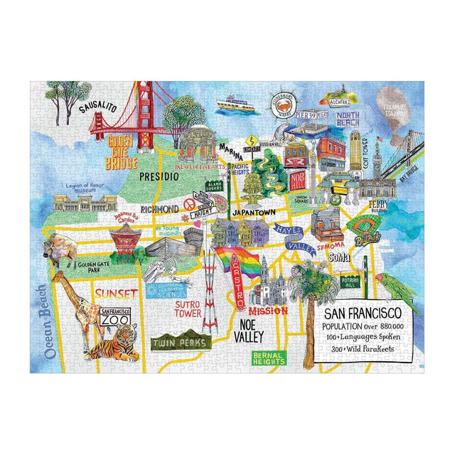 Galison Puzzle Puzzle SanFrancisco City Map 1000 pezzi
