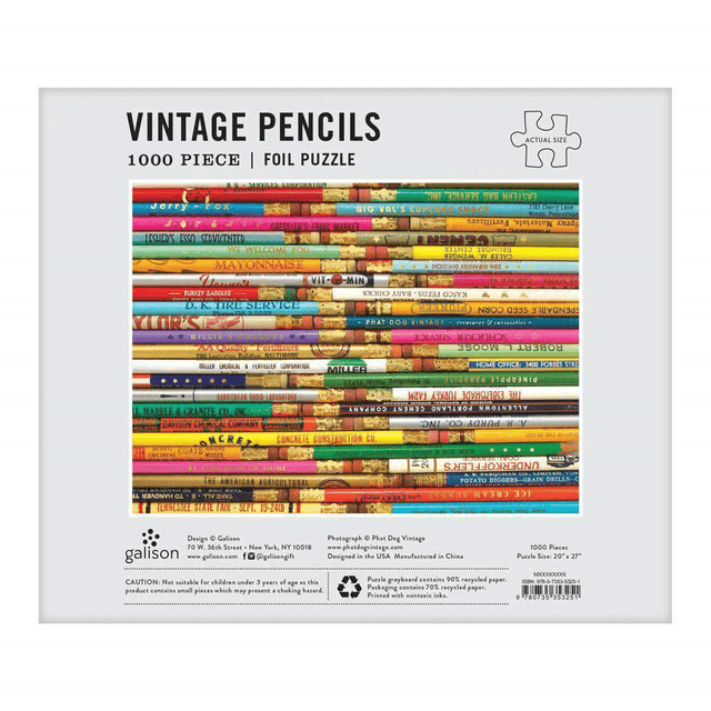 Galison Puzzle Puzzle Vintage Pencil 1000 pezzi