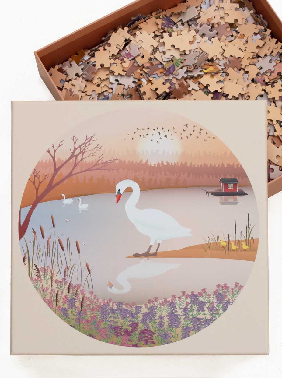 VisseVasse Puzzle Round Puzzle The Swan - 500pz