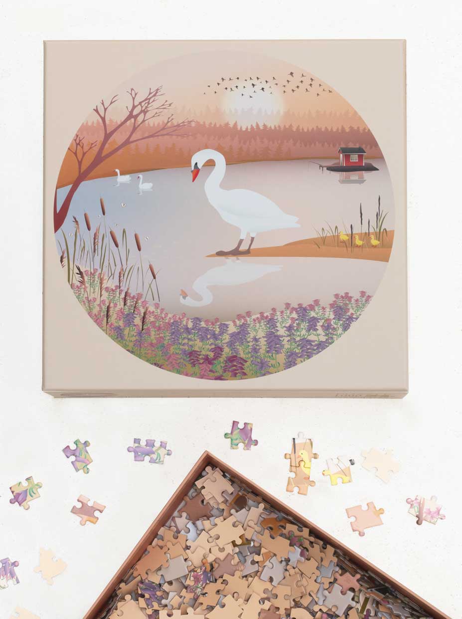 VisseVasse Puzzle Round Puzzle The Swan - 500pz