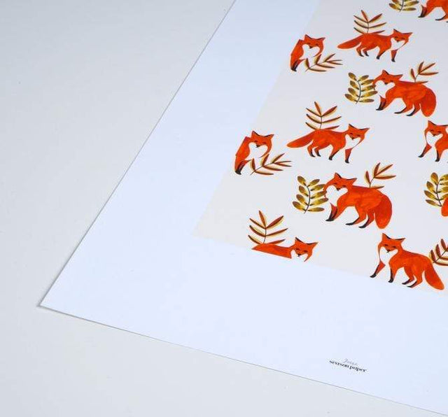 Season Paper Stampa Stampa Foxes A4
