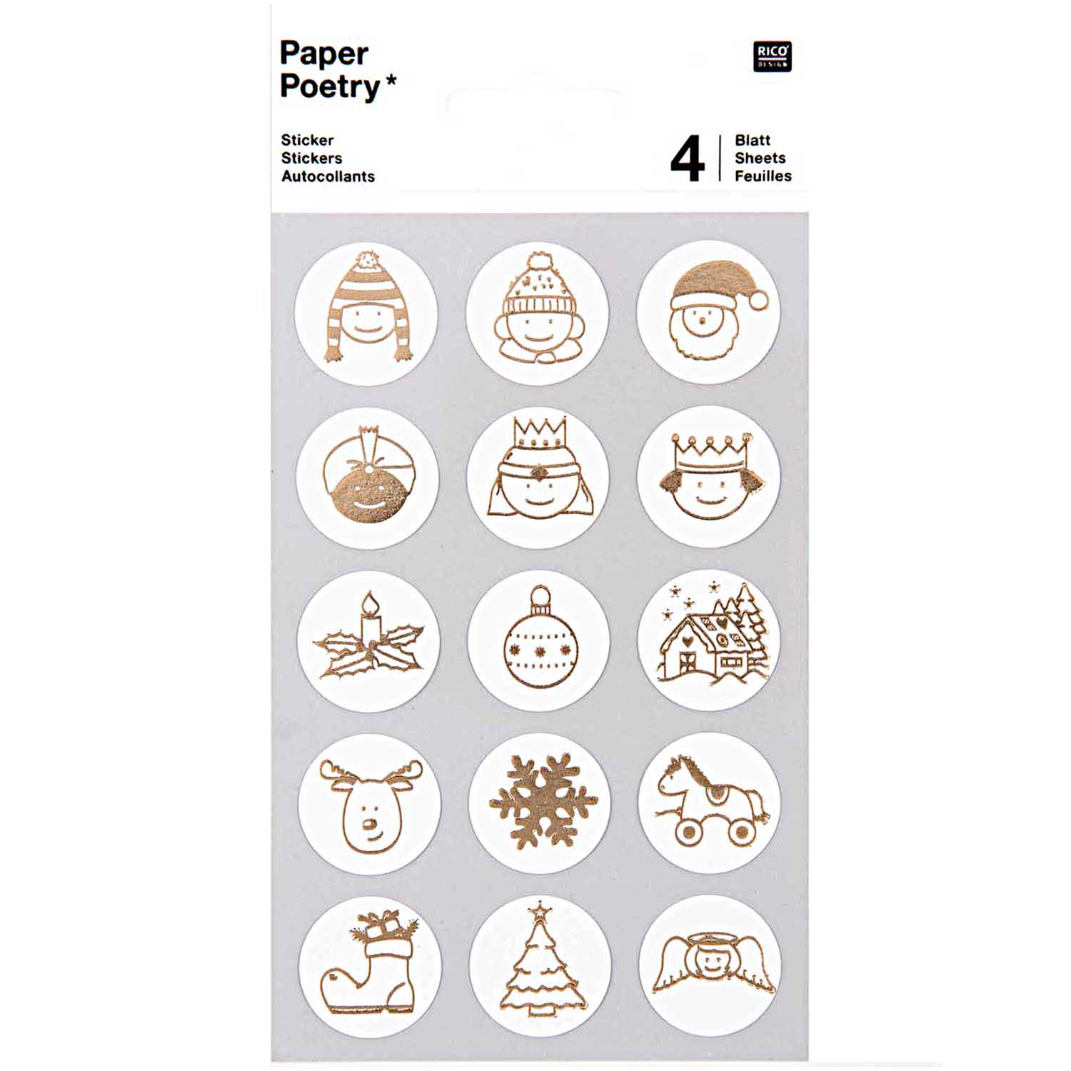 Rico Design Stickers Stickers Christmas Gold