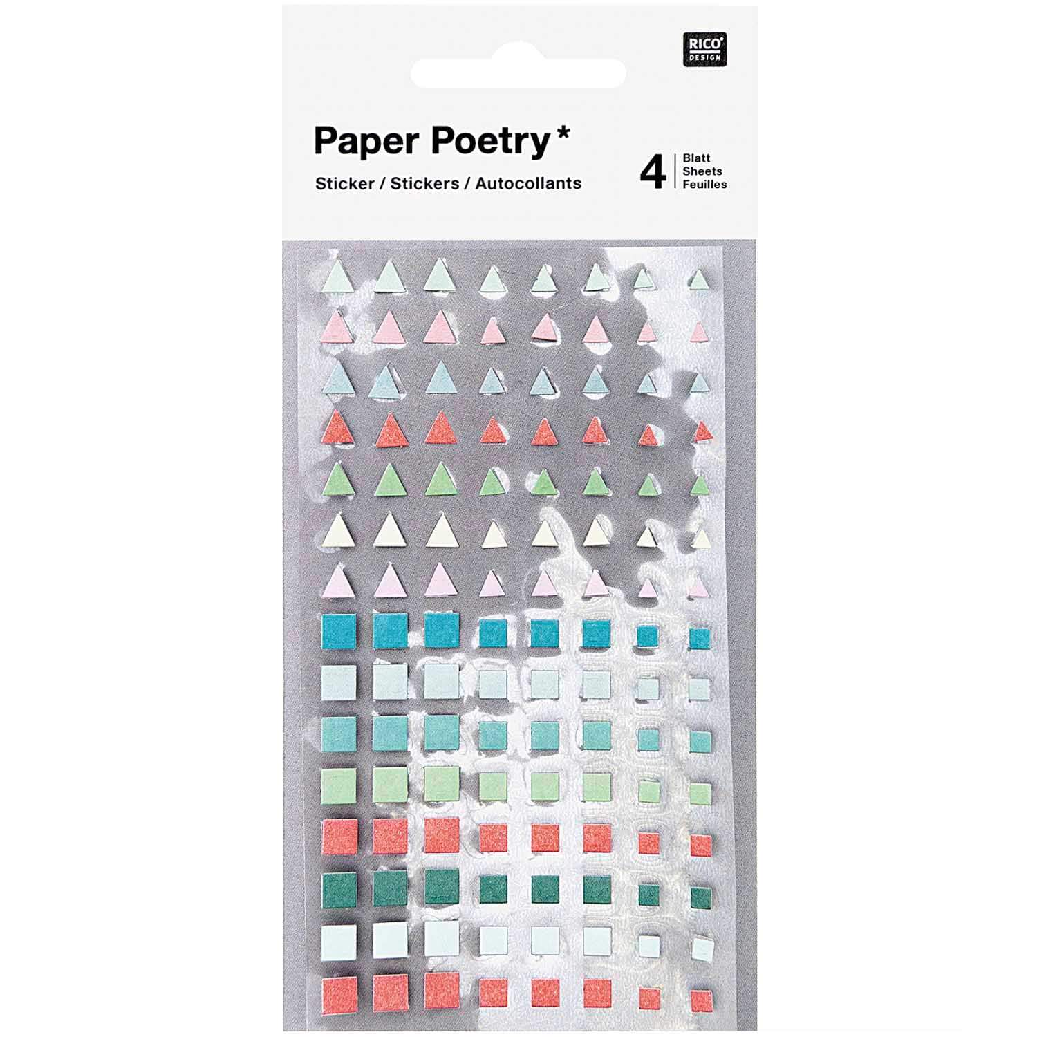 Rico Design Stickers Stickers Triangoli e Quadrati per Bullet Journal