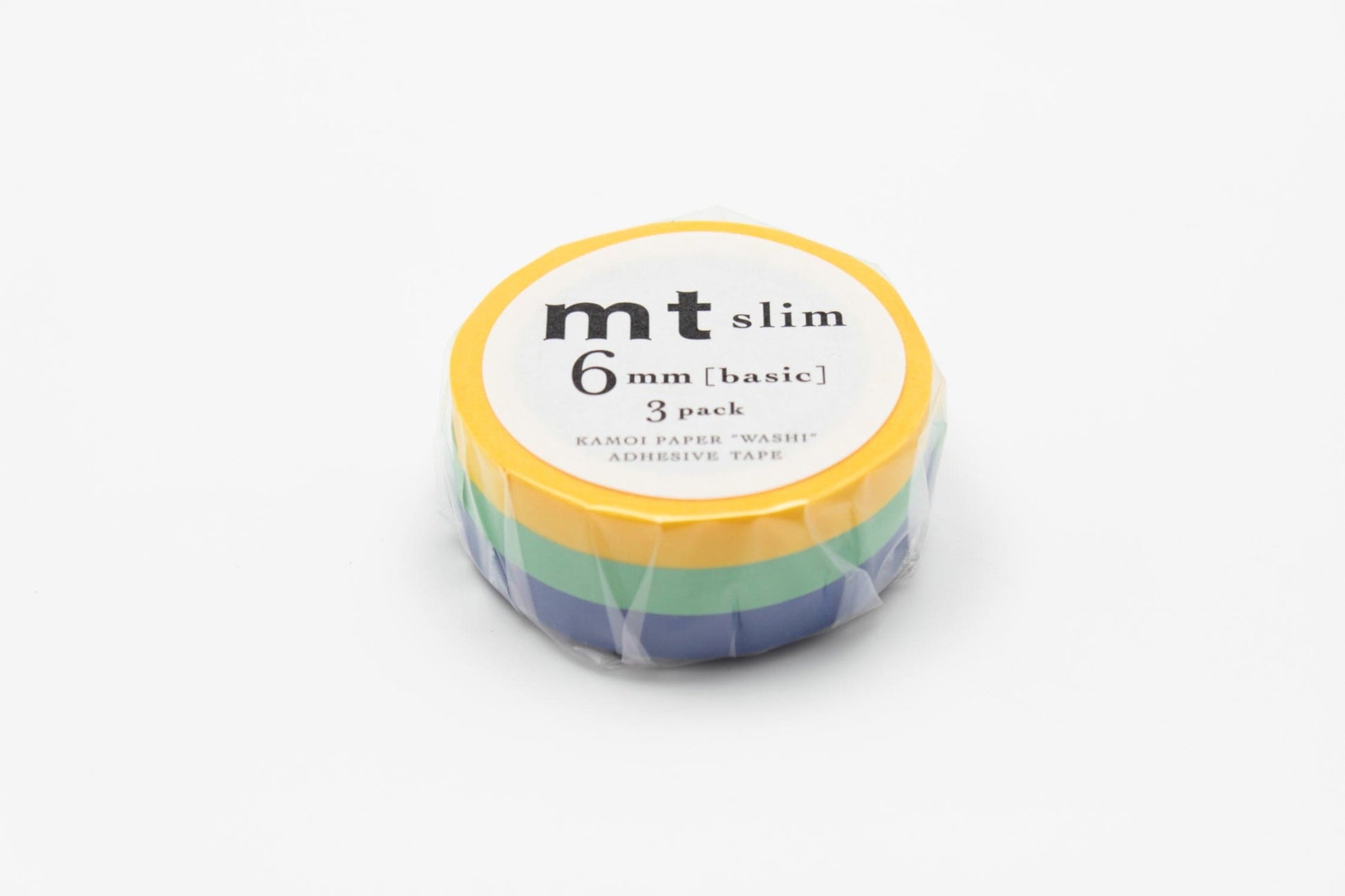 mt Washi Tape Washi tape Mt - Set da 3 Slim Blue Green & Yellow