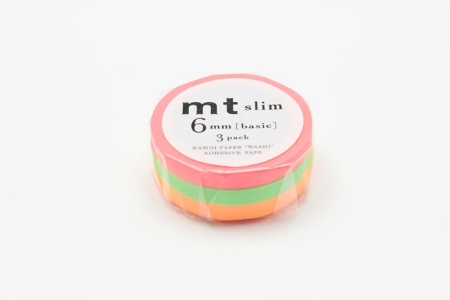 mt Washi Tape Washi tape Mt - Set da 3 Slim Neon